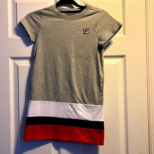 New! FILA Girls T-Shirt Dress Short Sleeve Pockets Color Block Gray. Never worn